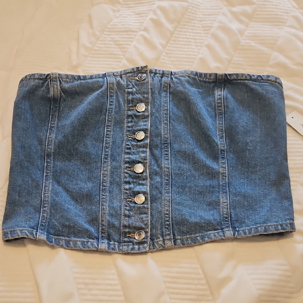 Denim Button-Up Women's Skirt
